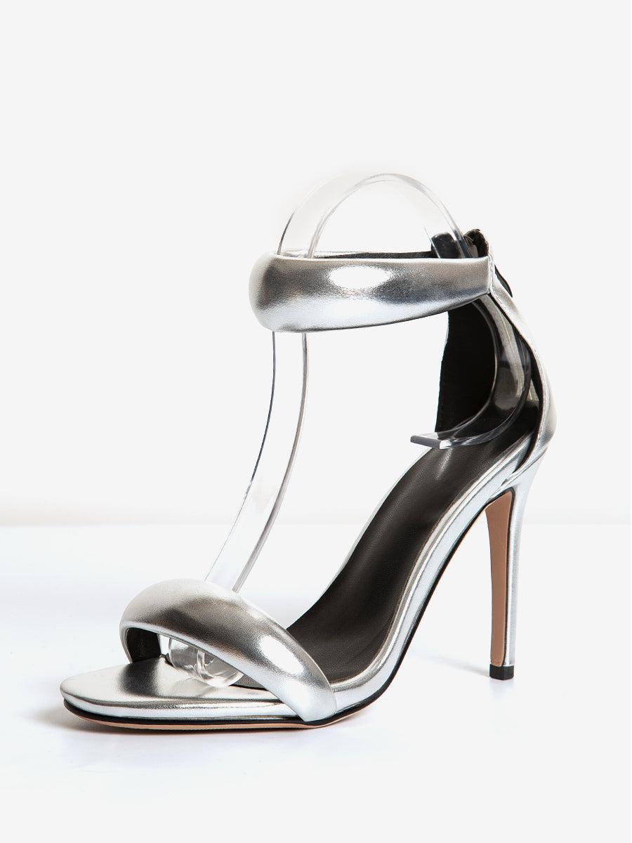 gold open toe ankle strap metallic sandals — view 8