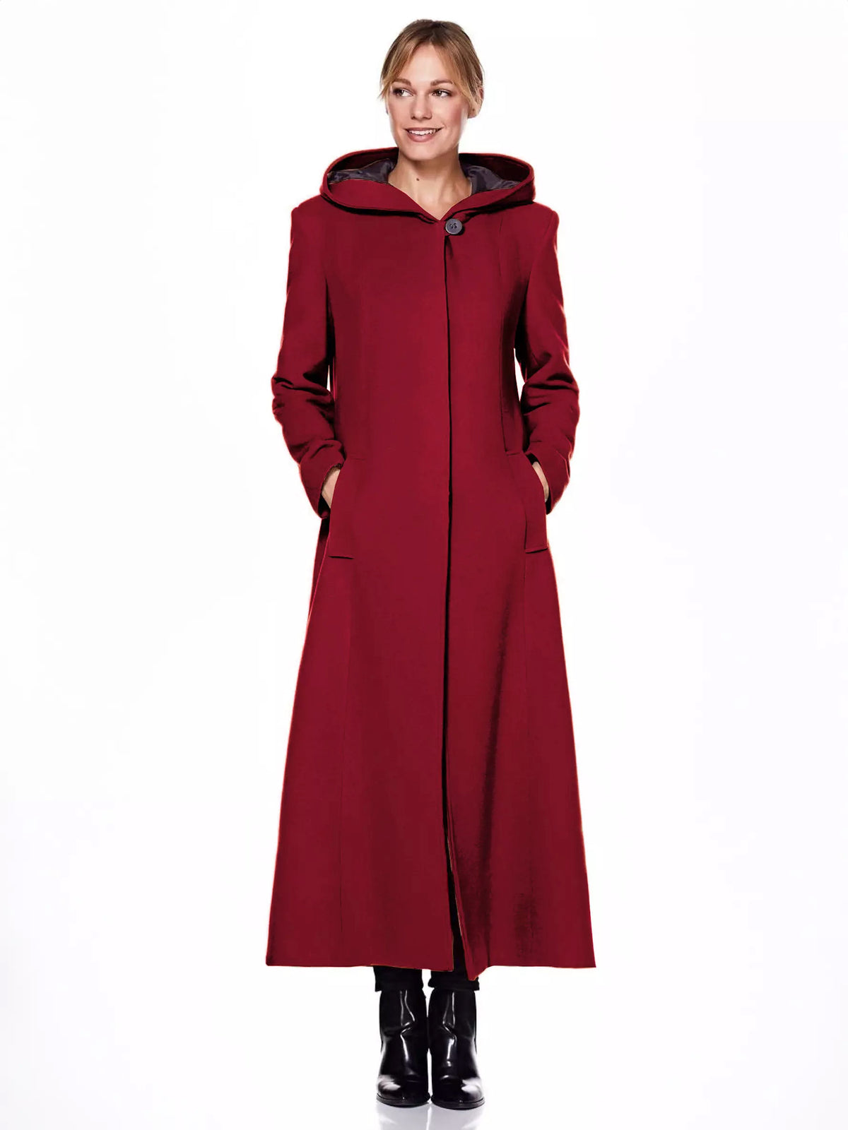 Green Wrap Hooded Maxi Coat — view 7