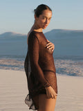 black long sleeve beach cover up — view 6