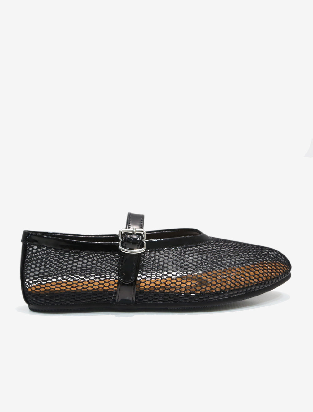 gold round toe ballet flats — view 4