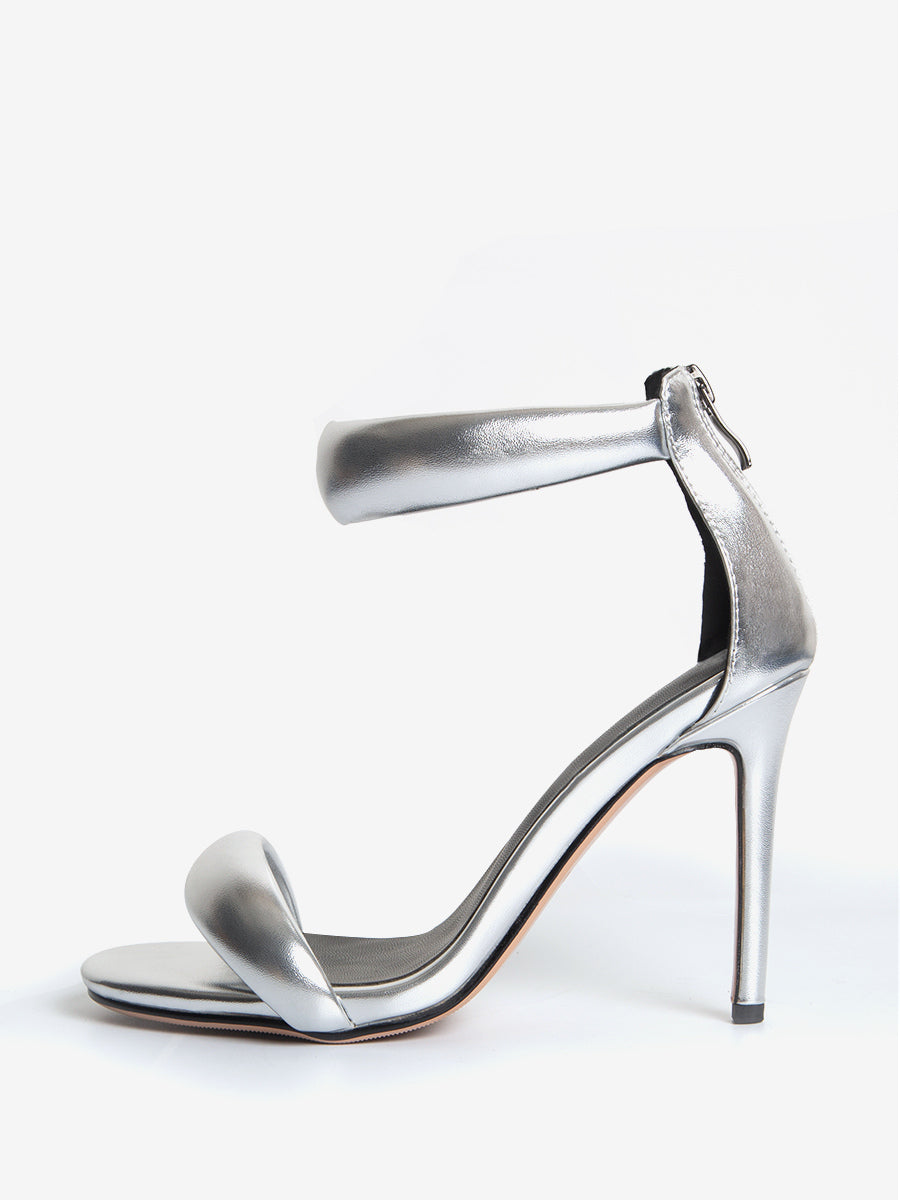 gold open toe ankle strap metallic sandals — view 7