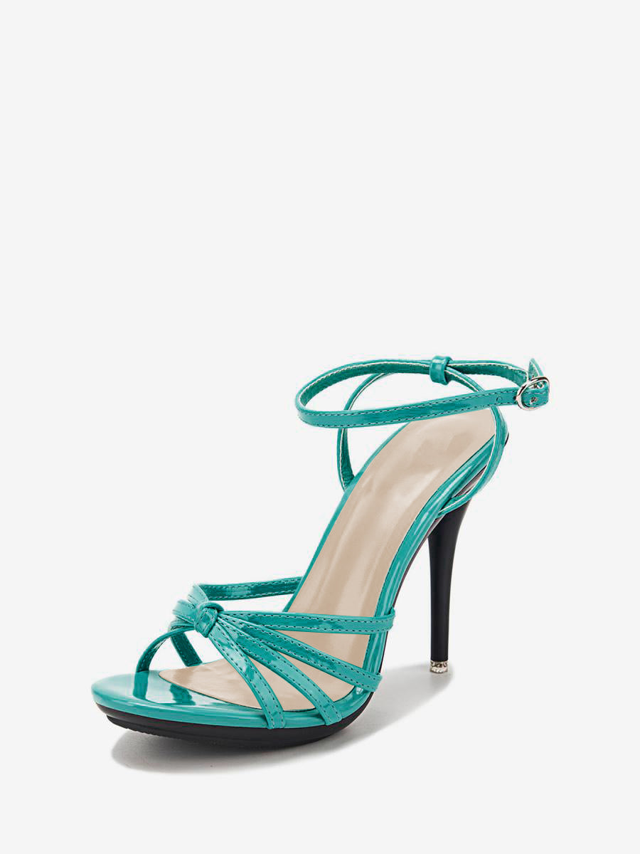 Gold Stiletto Strappy Sandals — view 2