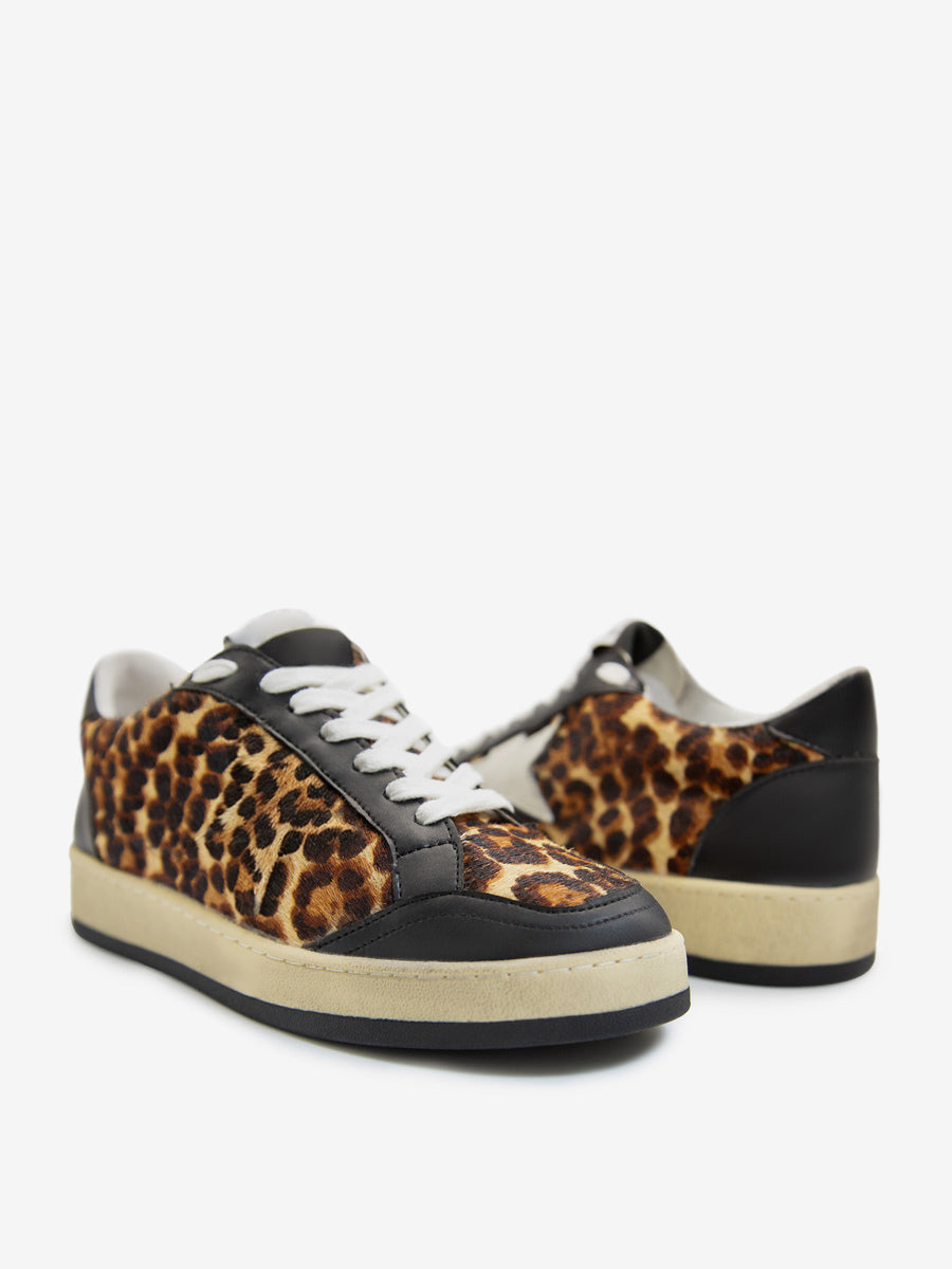 Khaki Lace-Up Leopard Print Trainers — view 7