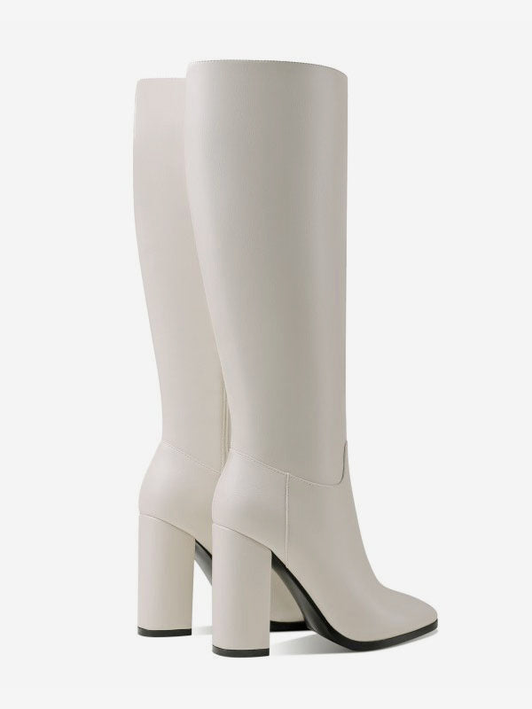 Brown Block Heel Knee-High Boots — view 5