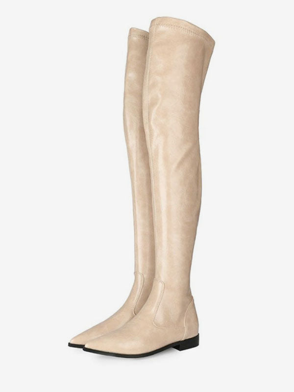 apricot pointed toe over the knee boots — view 2
