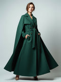 Green Belted Double-Breasted Maxi Coat — view 14