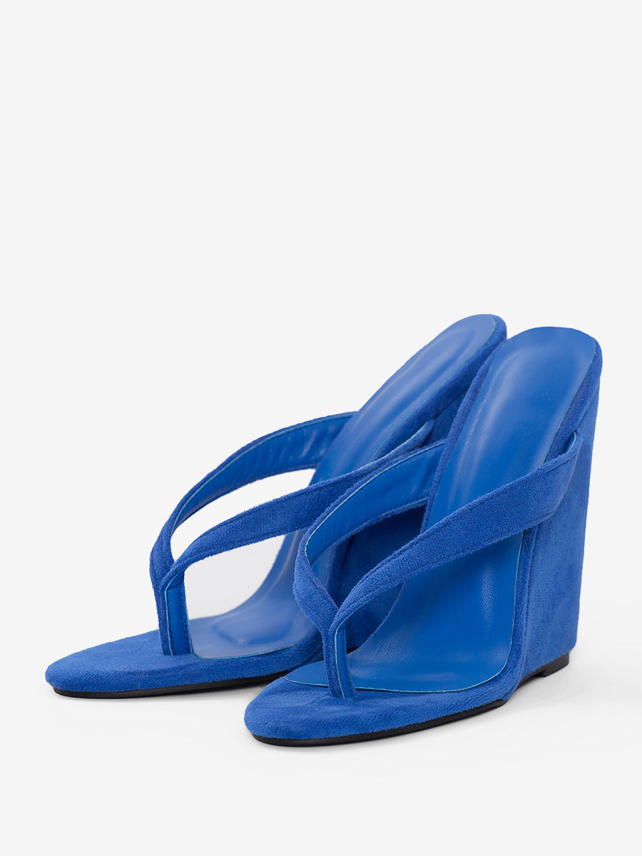 apricot suede effect wedge sandals — view 11