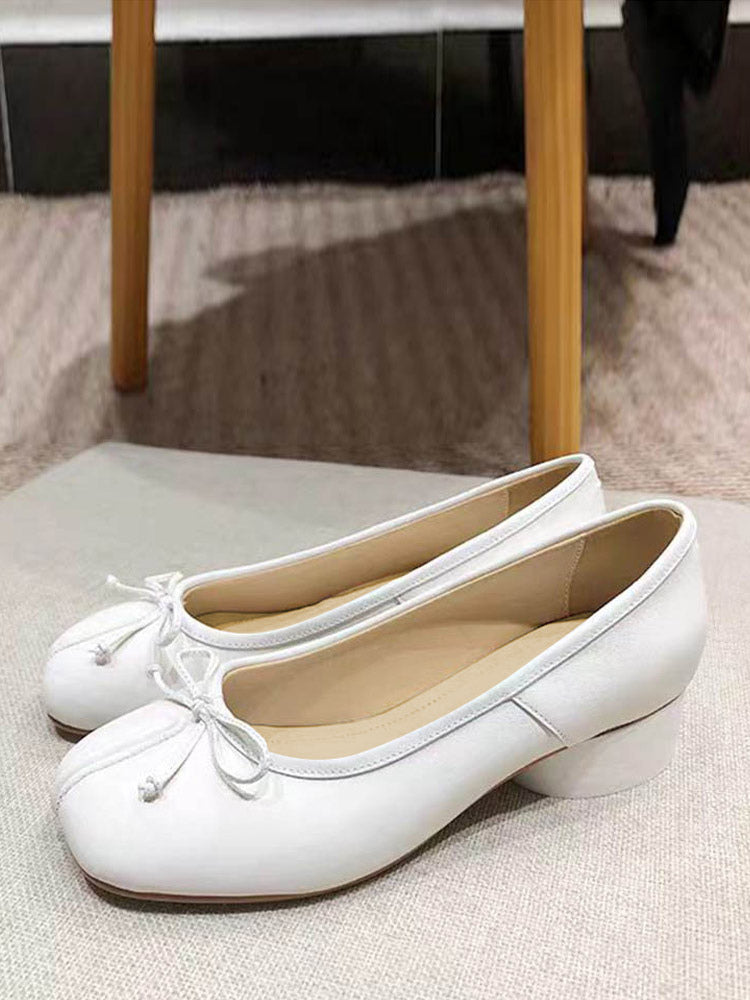 black slip on bow detail ballet flats — view 4