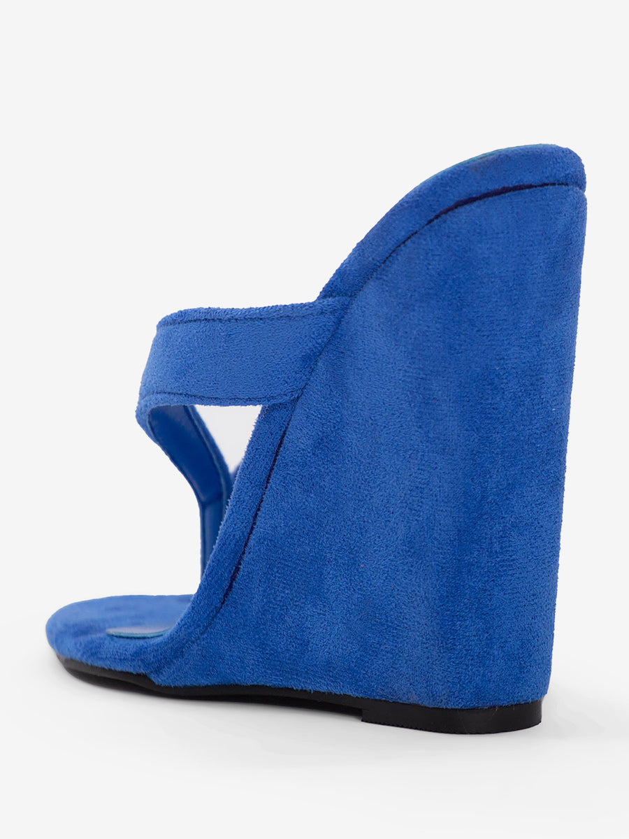 apricot suede effect wedge sandals — view 12