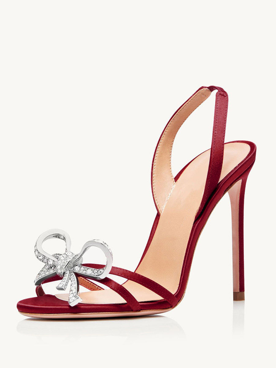 green open toe stiletto embellished sandals — view 5